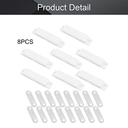 8Pcs Double Magnetic Door Catch for Cabinets, 3.74" Long Plastic Latches