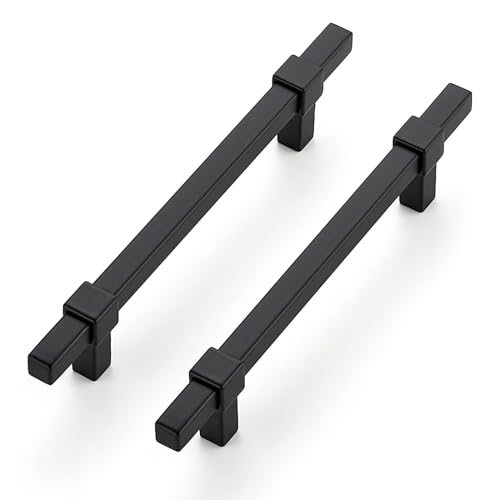 15 Pack Black Cabinet Handles, 5" Hole Center Kitchen Drawer Pulls - color: Black, size: 5 Inch Hole Center