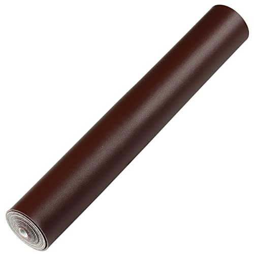 Smooth Solid Color Faux Leather Sheets Roll 12"X53" (30cmX135cm),Very Suitable for Making Crafts, Leather Earrings, Bows,Sewing (Chocolate) - color: Chocolate