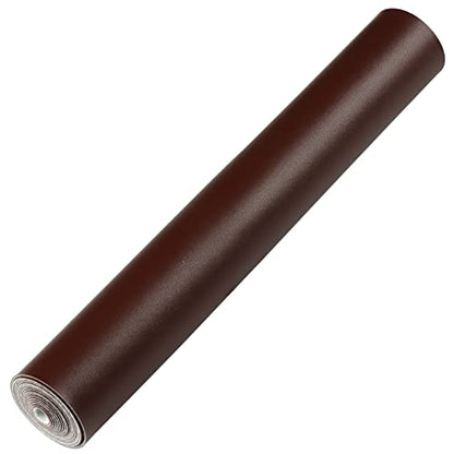 Smooth Solid Color Faux Leather Sheets Roll 12"X53" (30cmX135cm),Very Suitable for Making Crafts, Leather Earrings, Bows,Sewing (Chocolate) - color: Chocolate