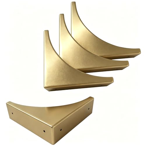 Metal Corner Protector 4 Pcs - Decorative Corner Brackets for Furniture, Wood Box, Desks, Wooden Frame, Brass Zinc Alloy Table Corner Protectors (Retro Brass) - color: Retro Brass