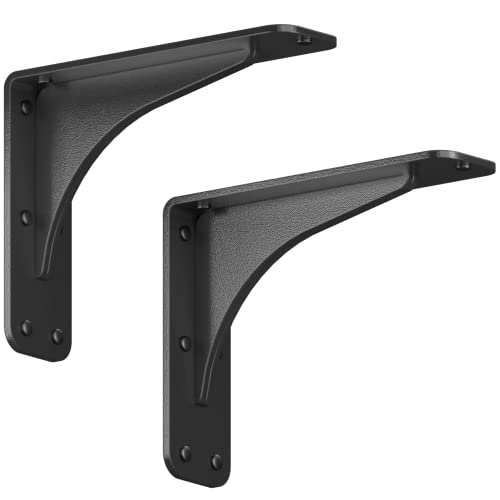 Starby Gladiator Series Solid Heavy Duty Welded 500 Lb Low Profile Granite Countertop Support Shelf Brackets Floating Shelf Discrete Slim 500 LB Capacity (2 Pack) (7" x 9" x 2.5") - size: 7" x 9" x 2.5"