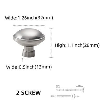 10 Pack Kitchen Cabinet Knobs Brushed Satin Nickel Cabinet Handles Silver Drawer Knobs Kitchen Hardware - color: Brushed Satin Nickel, size: 1-1/4'' Diameter(32mm)