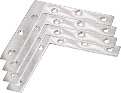 Stainless Steel L Shape Flat Corner Brace Bracket for Wood & Metal, Fixing Joining Support Brace for Shelves, Furniture & Cabinet (150*150/5.9*5.9'') - size: 150 x 150 mm