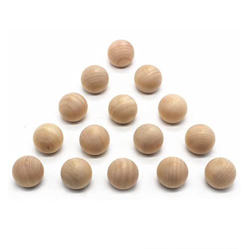 WEICHUAN 15-Pack Solid Wood Ball Knobs for Cabinet Dresser Drawer