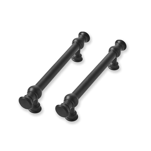 2 Pack 3-1/2 Inch Hole Center Matte Black Cabinet Pulls-Heavy Duty Solid Cabinet Handles Suitable for Cabinets, Dressers, Kitchens and Bathroom cabinets - color: Matte Black, size: 3-1/2 Inch hole center, style: 2-Pack