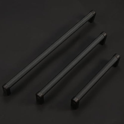 10 Pack 6.3Inch(160mm) Matte Black Kitchen Cabinet Handles Knurled Cabinet Pulls Black Drawer Pulls Kitchen Hardware - color: Matte Black, size: 6.3'' Hole Center(160mm)