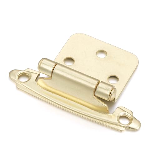 Gold Kitchen Cabinet Hinges, 1/2” Overlay, 10 Pack - color: Gold, size: 1/2 Inch Overlay