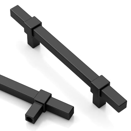 Asidrama 10 Pack 3.5 inch Matte Black Kitchen Cabinet Handles - color: Matte Black, size: 3.5" Hole Center(89mm)