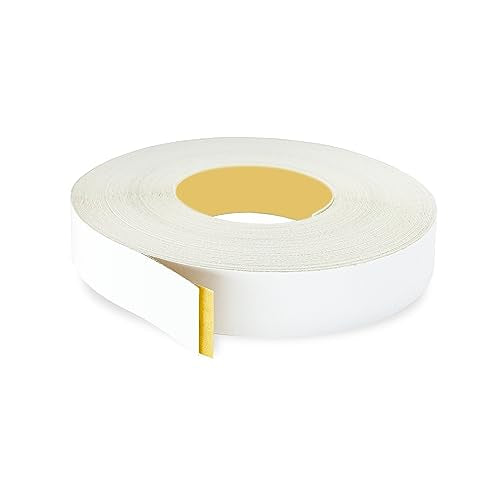 White PVC 1 1/2 inch x 25 ft Edge Banding Tape Peel Stick Adhesive Edging Veneer Trim Flexible Vinyl Strip Molding Wood Cabinet Laminate Shelf Furniture Countertop Formica Plywood Board Repair - color: White, size: 1-1/2 inch x 25 ft