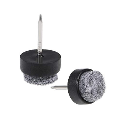 uxcell Nail On Furniture Felt Pads Glide Chair Table Leg Protector 14mm Dia Black 46pcs