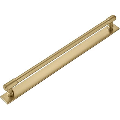 khtumeware 5 Pack 12 Inch(305 mm) Center to Center Brushed Gold Cabinet Pull Backplate with Base Plate Zinc Solid Brushed Brass Kitchen Cabinet Handles Drawer Pulls Cabinet Hardware - color: Brushed Brass, size: 12"(305mm) Hole Center