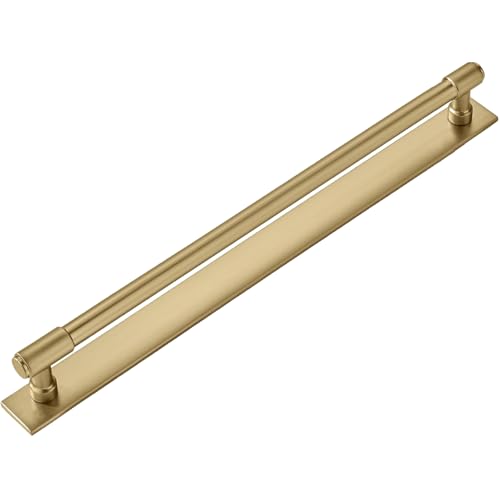 khtumeware 5 Pack 12 Inch(305 mm) Center to Center Champagne Bronze Cabinet Pull Backplate with Base Plate Zinc Solid Satin Brass Kitchen Cabinet Handles Drawer Pulls Cabinet Hardware - color: Champagne Bronze, size: 12"(305mm) Hole Center