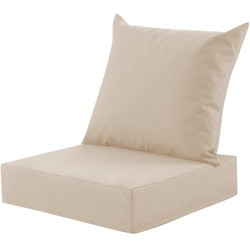 Outdoor Deep Seat Cushion Set, 24x24 Inch, Beige, Set of 1 - color: Beige