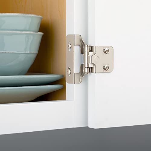 Franklin Brass (10-Count) Self-Closing Cabinet Hinges Semi-Wrap 1/4' Overlay for Cabinet Doors Kitchen/Cabinets/Cupboards/Furniture Satin Nickel H01911K-SN-B (Pack of 10) - size: 1/4" Overlay (Pack of 10)