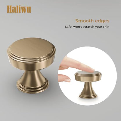 Haliwu 20 Pack Champagne Bronze Cabinet Knobs Round Drawer Knobs - color: Champagne Bronze &Round C