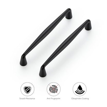 Ravinte Matte Black Cabinet Handles Solid Handles,5 Inch,10 Pack - color: Matte Black, size: 5 Inches Hole Center
