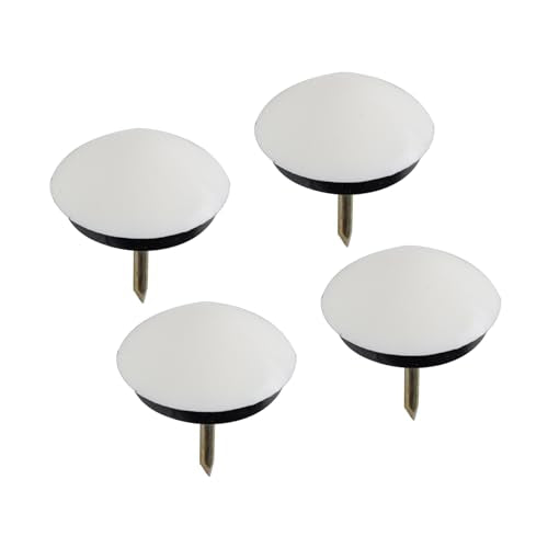 Waxman Consumer Group 4628195N 1-1/8" White Domed Furniture Glides 4 Count - size: 1-1/8", style: Angled Furniture Legs