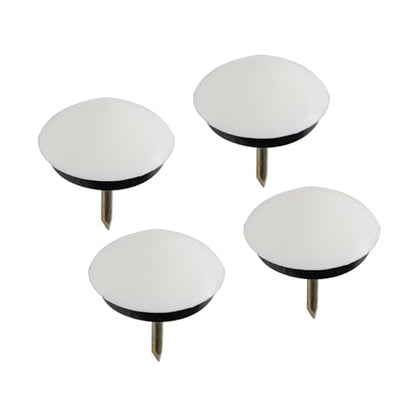 Waxman Consumer Group 4628195N 1-1/8" White Domed Furniture Glides 4 Count - size: 1-1/8", style: Angled Furniture Legs