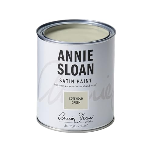 Annie Sloan Satin Paint (Cotswold Green, 25 Fl Oz/750 mL). Soft sheen for interior wood and metal. Self-leveling, all-in-one paint with no wax or lacquer required. - color: Cotswold Green