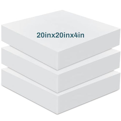 Frienda 3 Pack 4" x 20" x 20" Upholstery High Density Foam Cushion - size: 4 x 20 x 20 Inch