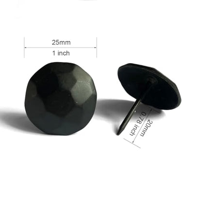 60PCS Large Round 1-inch Matte Black Upholstery Tacks,D25mmxL26mm Long - color: D25mmxl26mm Matte Black