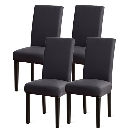 Sufdari Dining Chair Covers,Kitchen Chair Cover,Parsons Chair Slipcover,Spandex Chair Protectors for Dining Room Stretch Chairs Cover Set of 4 -Dark Gray - color: .Dark Grey, size: 4 Pack