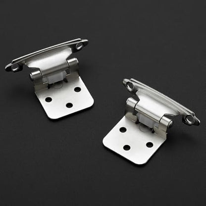 30 Pack 15 Pair Brushed Nickel Cabinet Hinges, 1/2" Overlay Kitchen Hinges - color: Satin Nickel, size: 1/2" Overlay