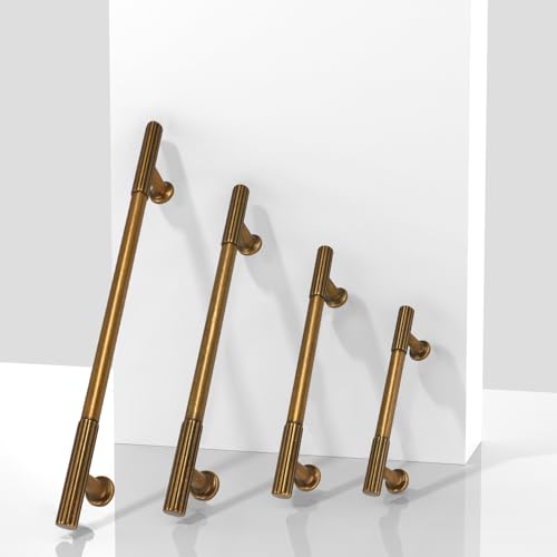 10 Pack Antique Brass Cabinet Pulls 3 Inch(76mm) Kitchen Cabinet Handles Solid Zinc Alloy Cabinet Hardware Drawer Pulls - color: Antique Brass, size: 3" Hole Center