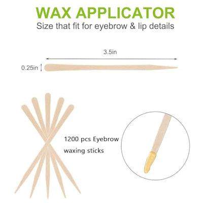 1200 Pack Wooden Waxing Sticks, Small Wax Spatulas Applicator Sticks