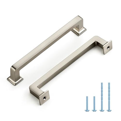 HOME EDIT Brushed Nickel Cabinet Handles Zinc Pulls 5 Inch 10 Pack - color: Brushed Nickel, size: 5 inches Hole Center