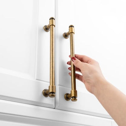 KOOFIZO 10 Pack 7-1/2 in Antique Brass Cabinet Pulls, Drawer Handles P11 - color: Antique Brass, size: 7-1/2" CC