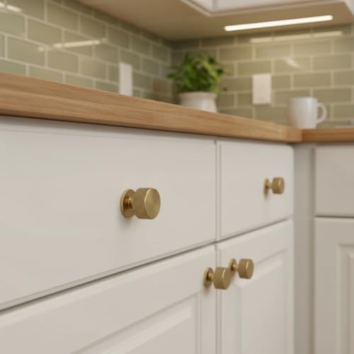 Alzassbg Champagne Bronze Knurled Round Cabinet Knobs 10 Pack, AL6023BRG - color: Champagne Bronze, size: 10 Pack