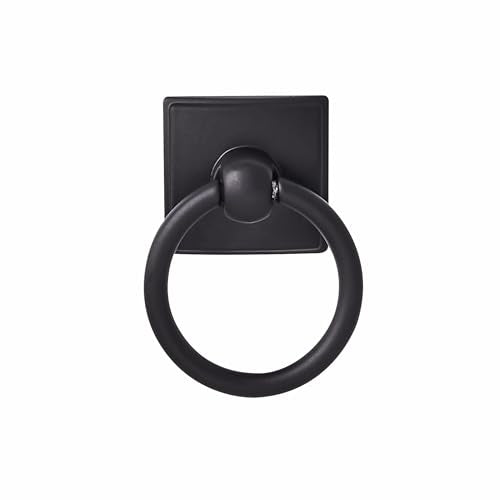 khtumeware 2-Pack 1.9 Inch Matte Black Cabinet Knobs - Ring Pull Drawer Handles for Dresser, Kitchen Cabinets - Durable Zinc Alloy Hardware. - color: Matte Black