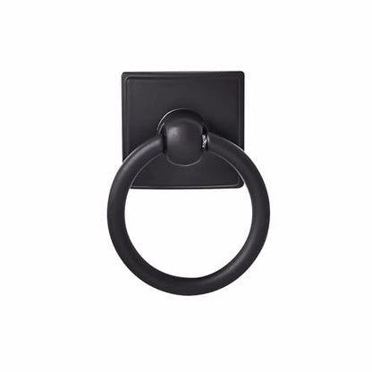 khtumeware 2-Pack 1.9 Inch Matte Black Cabinet Knobs - Ring Pull Drawer Handles for Dresser, Kitchen Cabinets - Durable Zinc Alloy Hardware. - color: Matte Black