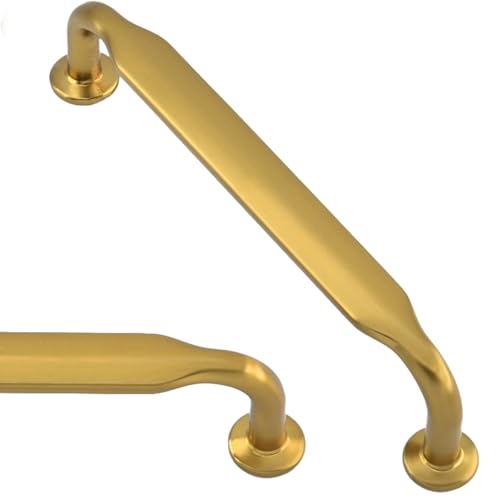 10 Pack Vibrant Brushed Moderne Brass Cabinet Pulls 3.75 Inch(96mm) Heavy-Duty Solid Kitchen Cabinet Handles Cabinet Hardware Drawer Pulls - color: Vibrant Brushed Moderne Brass, size: 3.75" Hole Center