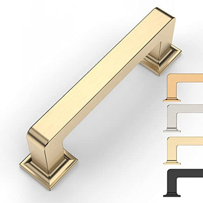 9BUILD 10 Pack 3 Inch Brushed Brass Cabinet Pulls,Kitchen Hardware - color: Brushed Brass, size: 3"/76MM Hole Center