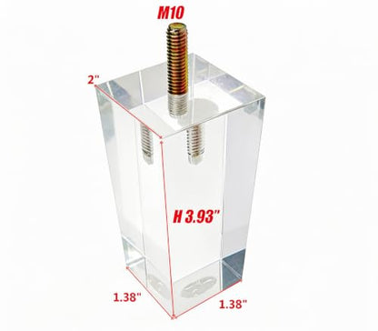 Clear Acrylic Couch Legs, 4 Inch Height, 2 Inch Width, 4Pcs - size: H 4 Inch