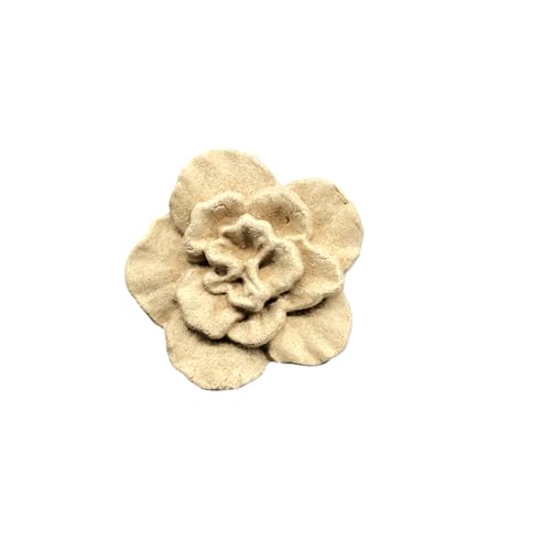 WoodUbend WUB1118 Soft Petalled Flowers Appliques - Heat Bendable & Flexible Wood Onlays 4x4cm - DIY Craft, Furniture & Home Decor - Easy to Apply & Paint - Versatile & Reusable Decals (5 Pack) - size: WUB1118