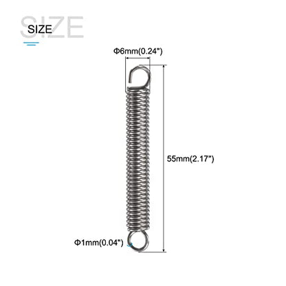 METALLIXITY Extension Spring (1x6x55mm/0.04"x0.24"x2.17") 5Pcs, 304 Stainless Steel Tension Spring Wire - for Home Repair Construction Machinery - size: 0.04"x0.24"x2.17"