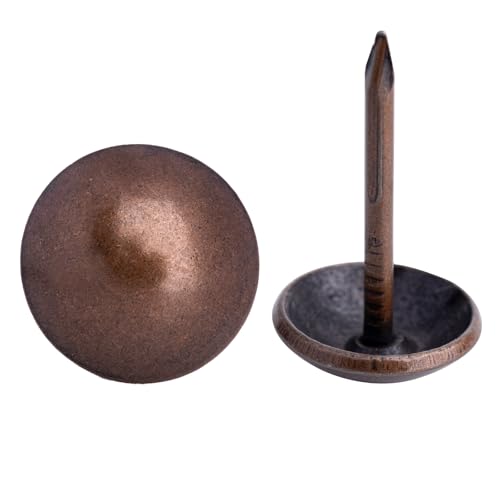 7/16 Inch No Pattern Antique Red Bronze Upholstery Tacks, 120Pcs Furniture Decorative Heavy Duty Tacks, Upholstery Pins Nails for Sofa, Headboard, Bed, Chair, Jewelry Box and DIY Project - color: No Pattern Red Bronze