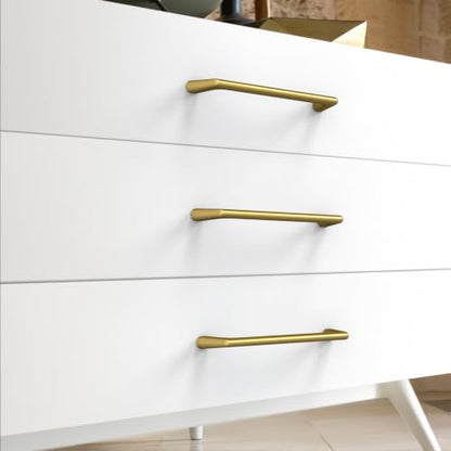 10 Pack Vibrant Brushed Moderne Brass Cabinet Pulls 5 Inch(128mm) Heavy-Duty Solid Kitchen Cabinet Handles Cabinet Hardware Drawer Pulls - color: Vibrant Brushed Moderne Brass, size: 5" Hole Center Pull