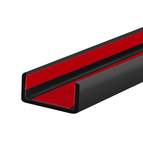 Rubber Edge Trim, 1-1/2 inch (38mm) Wide U Channel Edge Trim, Big Size U Shaped Trim, Self Adhesive Edge Banding for Plywood, Woods,Interior Doors, Countertop, Length 20Ft, Black - size: Size1-1/2"(Fit 1-7/16"~1-9/16"), L20'