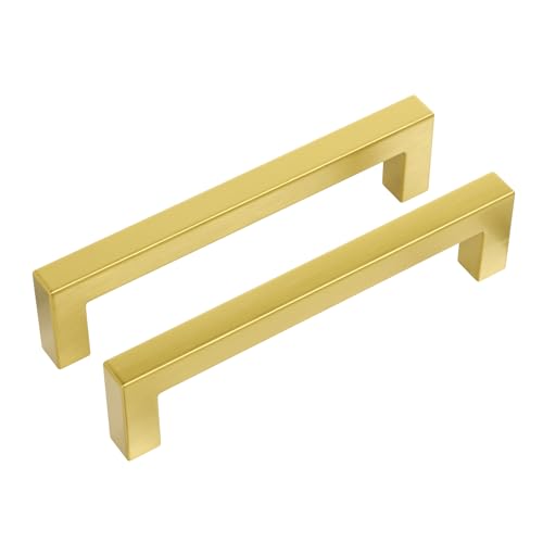 Haidms Gold Cabinet Handles 5 Inch Brushed Gold Cabinet Handles 30 Pack - color: Gold, size: 5 Inch Hole Center