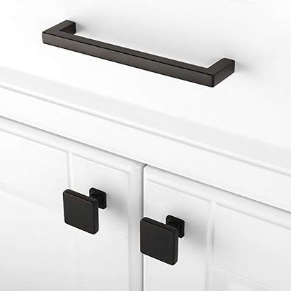 KOOFIZO 10 Pack Matte Black Cabinet Knobs, Square Single Hole Pulls K08 - color: Black, size: Knob 1 - 10Pcs
