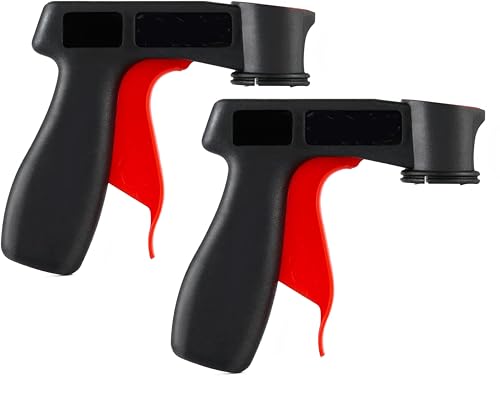 Instant Aerosol Trigger Handle Can-Gun, Converts Spray Cans to Spray Guns -Full Hand Grip, Reusable, Easy Clip-On/Off, for Paint Adhesives and Lubricants (2-Pack)