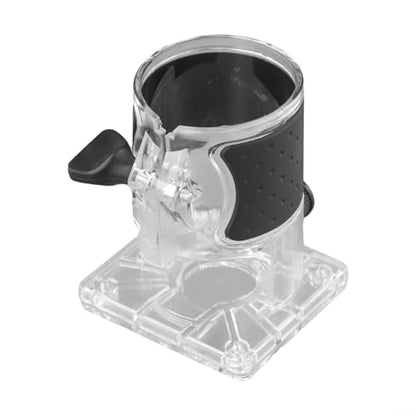 Plastic Router Base for Protective Cover for Trimming Machine, Transparent and Black, Adjustable Knob for Secure Fit, for Compatible with Woodworking Routers