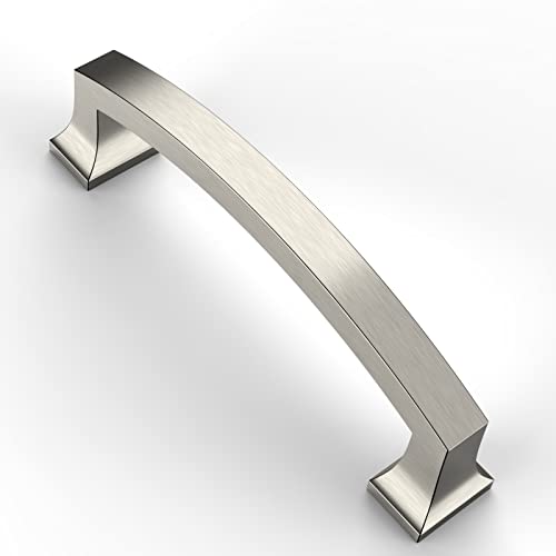 Asidrama 10 Pack 4 Inch(102mm) Hole Centers Kitchen Cabinet Handles, Brushed Satin Nickel Cabinet Pulls Kitchen Cabinet Hardware for Cupboard Drawer Pulls - color: Brushed Satin Nickel, size: 4" Hole Center, style: 10 Pack