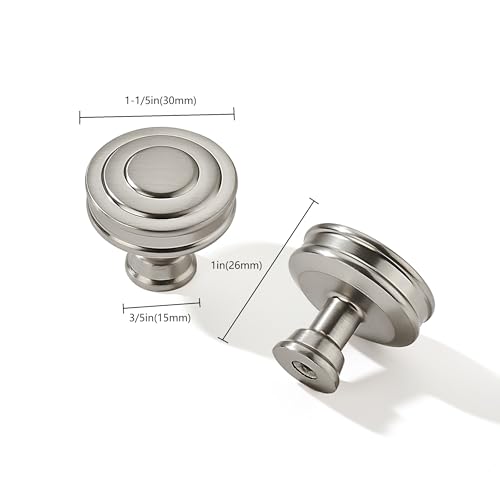 khtumeware 10 Pack 1-1/4 Inch(32mm) Brushed Satin Nickel Round Cabinet Knobs Heavy Duty Soild Cabinet Knobs Kitchen Cabinet Hardware for Cupboard Drawer Handles - color: Brushed Nickel, size: 1-1/4"(32mm)Diameter