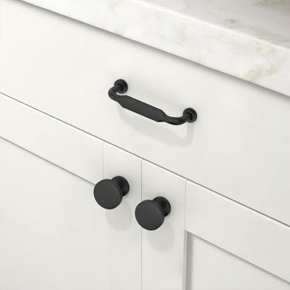 10 Pack Matte Black Cabinet Pulls 3 Inch(76mm) Kitchen Cabinet Handles Cabinet Hardware for Drawer Pulls - color: Matte Black, size: 3" Hole Center